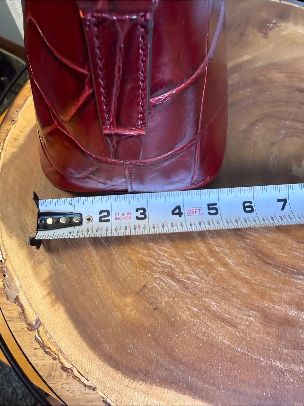 Dooney and Bourke Croco Fino Domed Satchel Bordeaux Burgundy Leather Bag